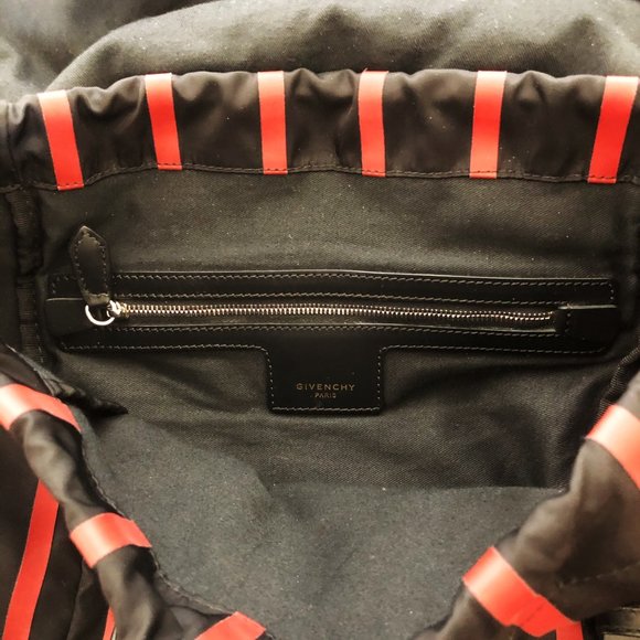Givenchy Men's Rider Backpack in Black Red Stipes - Picture 7 of 7